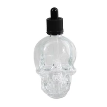 30Ml Skull Bottle Transparent Enamel Shape Glass Smoke Bottle Dropper Bottle With Can Be Filled With Essential Oil Bottle With