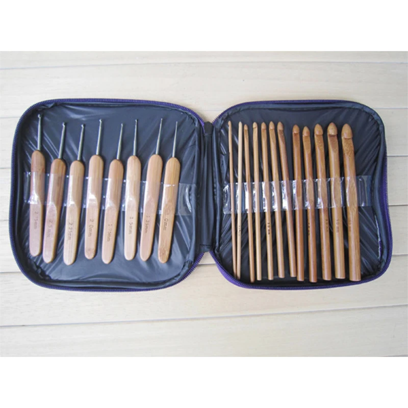 

2016 New! Weaving tools sweater needle Crochet hook bamboo stainless steel knitting needle gift package a set of 20 roots.