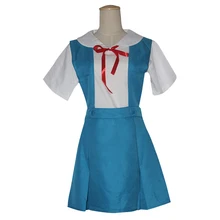 Halloween Lady Neon Genesis Evangelion Cosplay Asuka Langley Soryu Tokyo Ayanami Rei Cosplay Costume School Uniform 3 Pcs Set