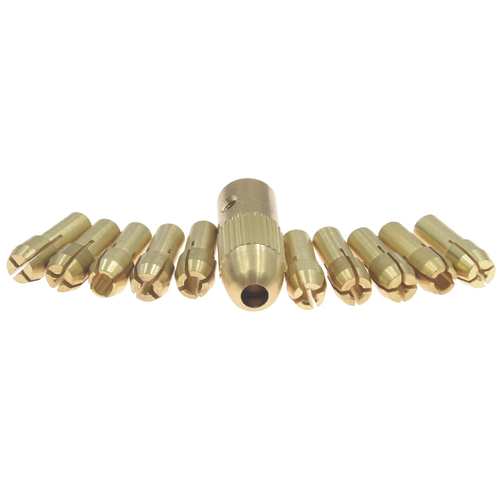 

11pcs/set 0.5-3.2mm Twist Drill Bit Clamp Electric Hand Drill Chuck Bit Collet For 3.17mm Shaft Bit Dremel Rotary Drilling Tool