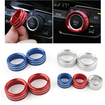 

Car Audio Air Conditioning Switch Control Knobs Trim Ring Cover Decoration For BMW 1 2 3 4 5 6 7 Series GT X1 X3 X4 X5 X6 13-18