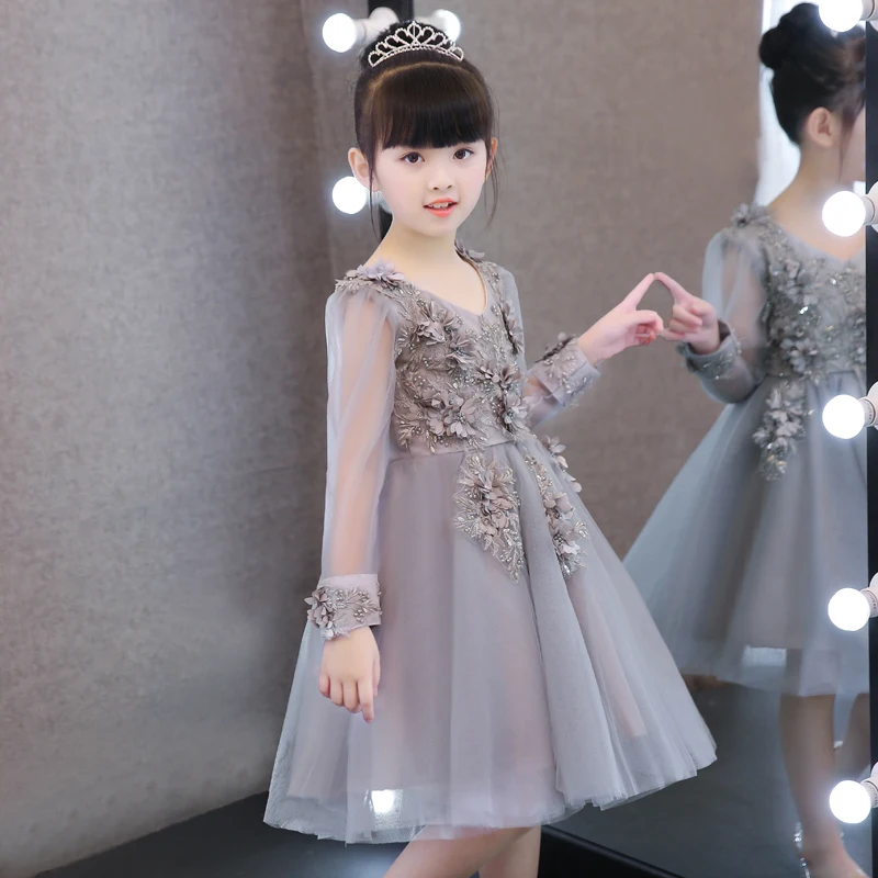 New Luxury Elegant Children Girls Embroidery 3D Flowers Princess Party Lace Dress Kids Ball Gown Mesh Dress Pageant Tutu Dress цена New Luxury Elegant Children Girls Embroidery 3D Flowers Princess Party Lace Dress Kids Ball Gown Mesh Dress Pageant Tutu Dress цены онлайн