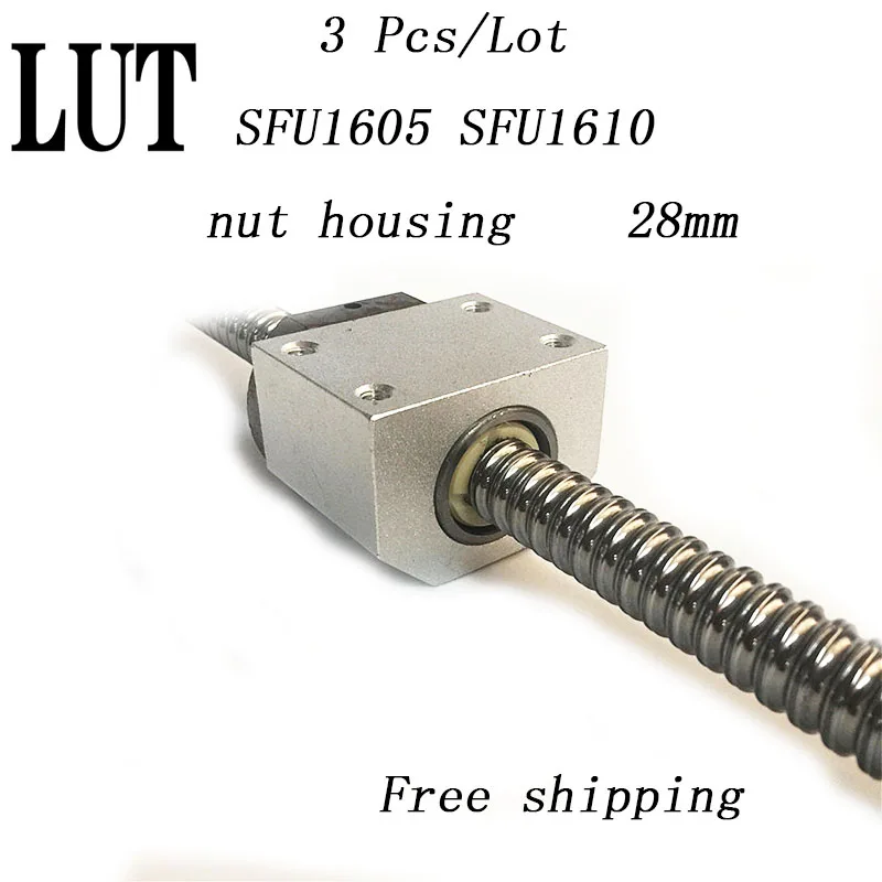 

Free shipping 3PCS/LOT aluminium 28mm alloy ballscrew nut housing bracket holder fit for SFU1604 SFU1605 SFU1610 ball screw