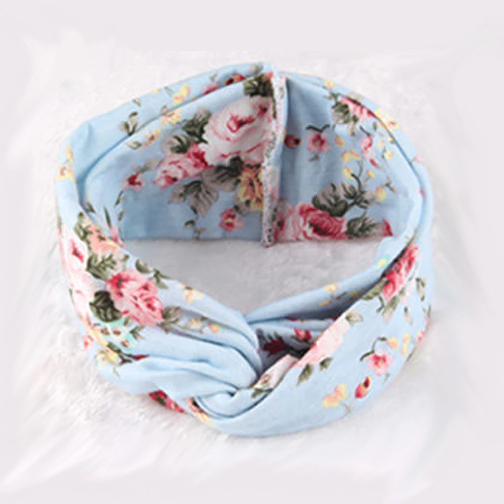 

Newborn Cotton Flower Cross Headband Hair Accessories for Girls Turban Elastic Hairband Head Wrap Striped Headwear F288