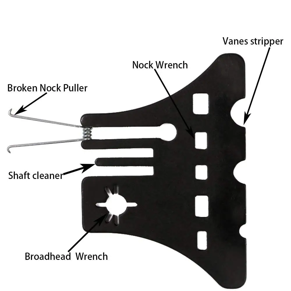 

5 in 1 Multi-Tool Broadhead Wrench Arrow Fletchings Remover Nocks Adjustment Wrench Arrow Shaft Cleaner for bow and arrows