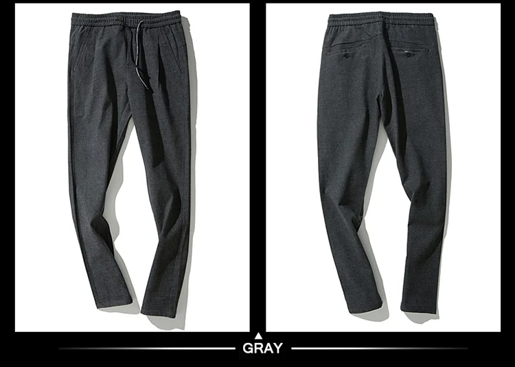 HCXY, модные весенние осенние стильные мужские повседневные брюки, мужские брюки с эластичной резинкой на талии, удобные Стрейчевые тонкие брюки из ткани, большие размеры