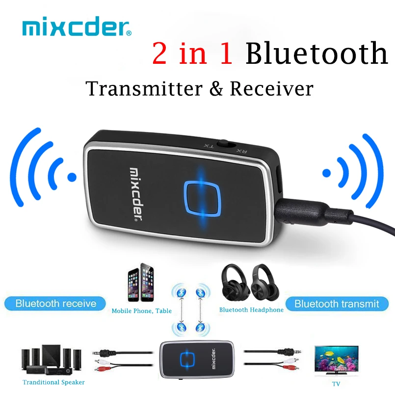 Mixcder TR007 беспроводной Bluetooth передатчик приемник 2 в 1 аудио адаптер 3 5 мм Aux с USB