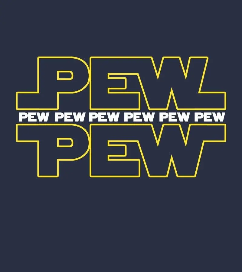 

Pew Pew T-shirt Gold/White on Navy- Shirtbutter Print Tee Men Short Sleeve Clothing free shipping