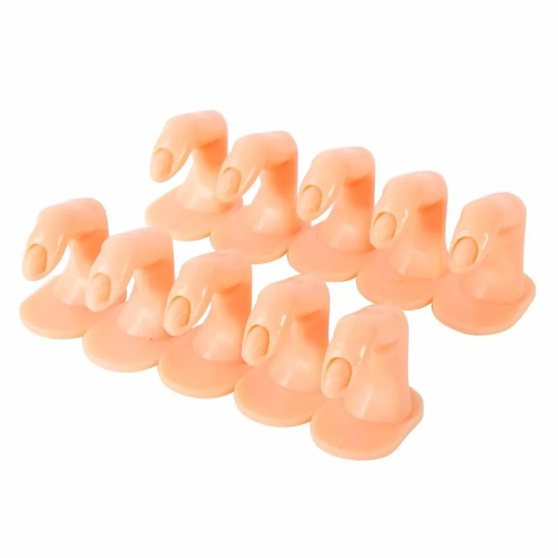 10 Pcs Fake False Practice Display Fingers Nail Art Tools Tips UV Gel Acrylic Training Tool