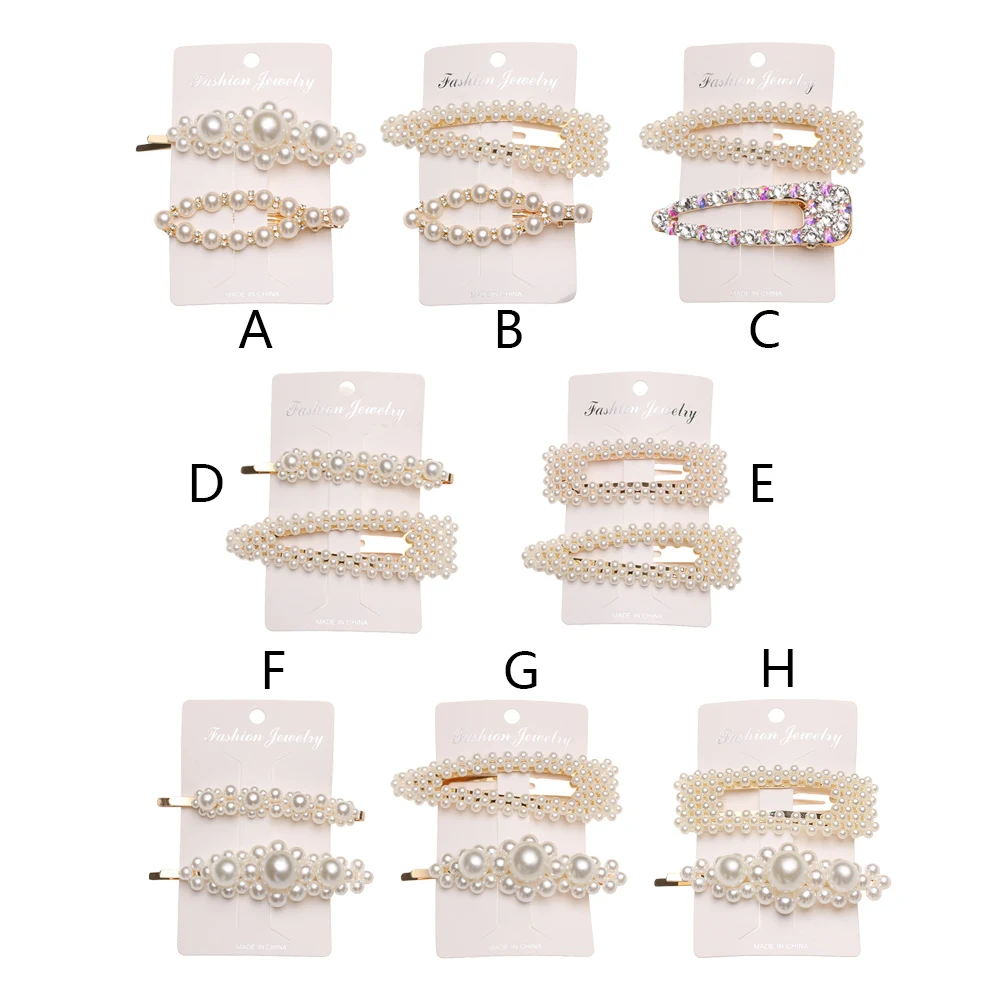 2pcs/set Korean Fashion Hair Clip Beads Barrette Stick Hairpin Imitation Pearl Hair Styling Accessories handmade For Girls Woman 2pcs/set Korean Fashion Hair Clip Beads Barrette Stick Hairpin Imitation Pearl Hair Styling Accessories handmade For Girls Woman