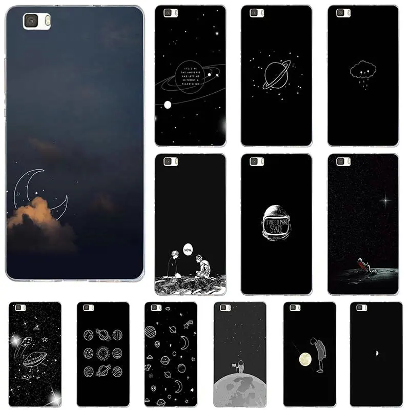 For Huawei P8 P9 P10 P20 Lite Mate 10 Pro Y5 Y6 II Y7 Honor 6X 7X 9 Shell Soft TPU Cases Starry Kiss White Line Abstract Art |