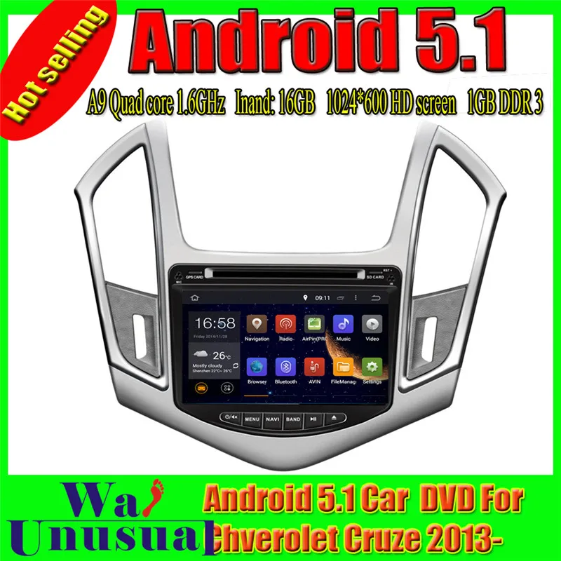 Wanuary 8 ''Android 5 1 Автомобильный видео плеер для Chevrolet Cruze 2013 2014 2015 2016 2017 GPS навигация