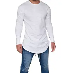 JAYCOSIN 2018 Новое поступление Лето для мужчин Slim Fit О образным вырезом с длинным рукавом мышцы Повседневная футболка Блузка Z0314