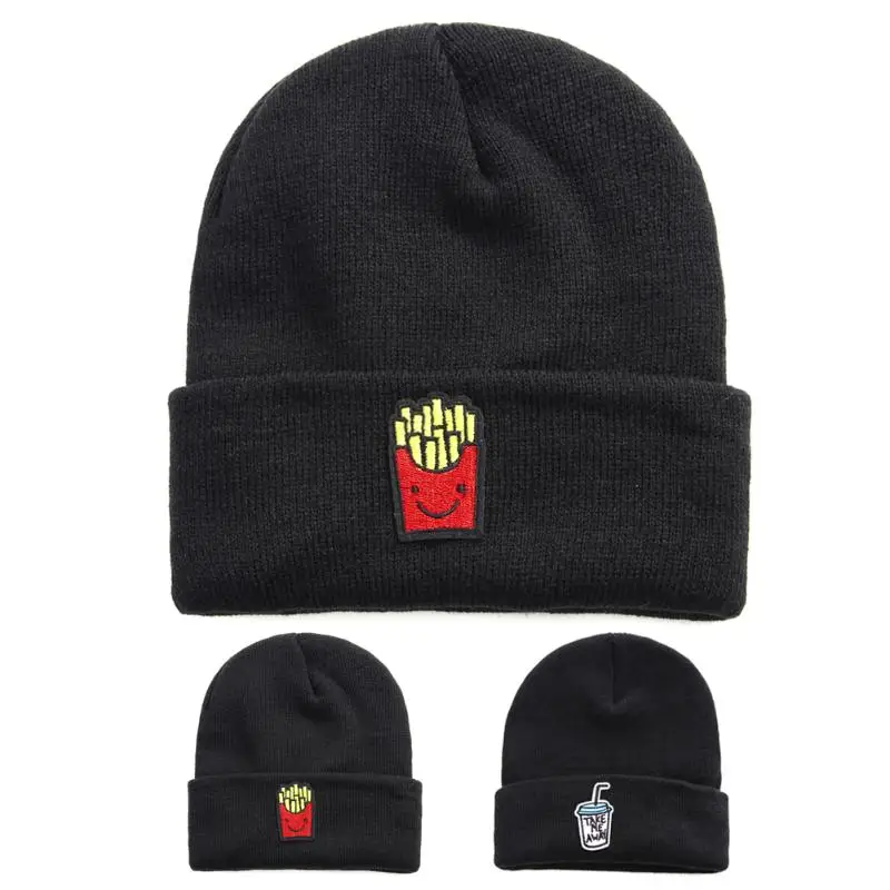 

French Fries Warm Unisex Beanie Hat Knit Ski Cap Winter Hip-Hop Snowboard Winter Hats Men Women Unisex Outdoor Embroidery Cap