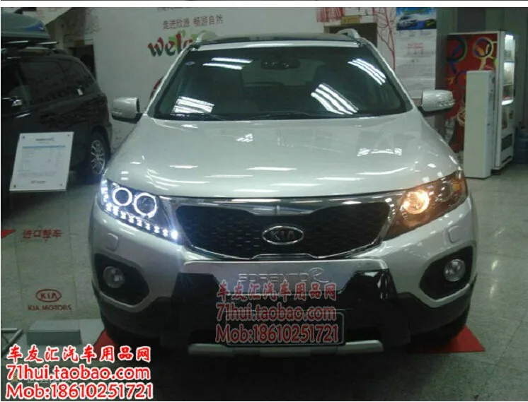 Высококачественный чехол для автомобиля для KIA Sorento 2011 2012 фары светодиодный фары DRL Объектив двойной луч ксеноновые автомобильные аксессуары