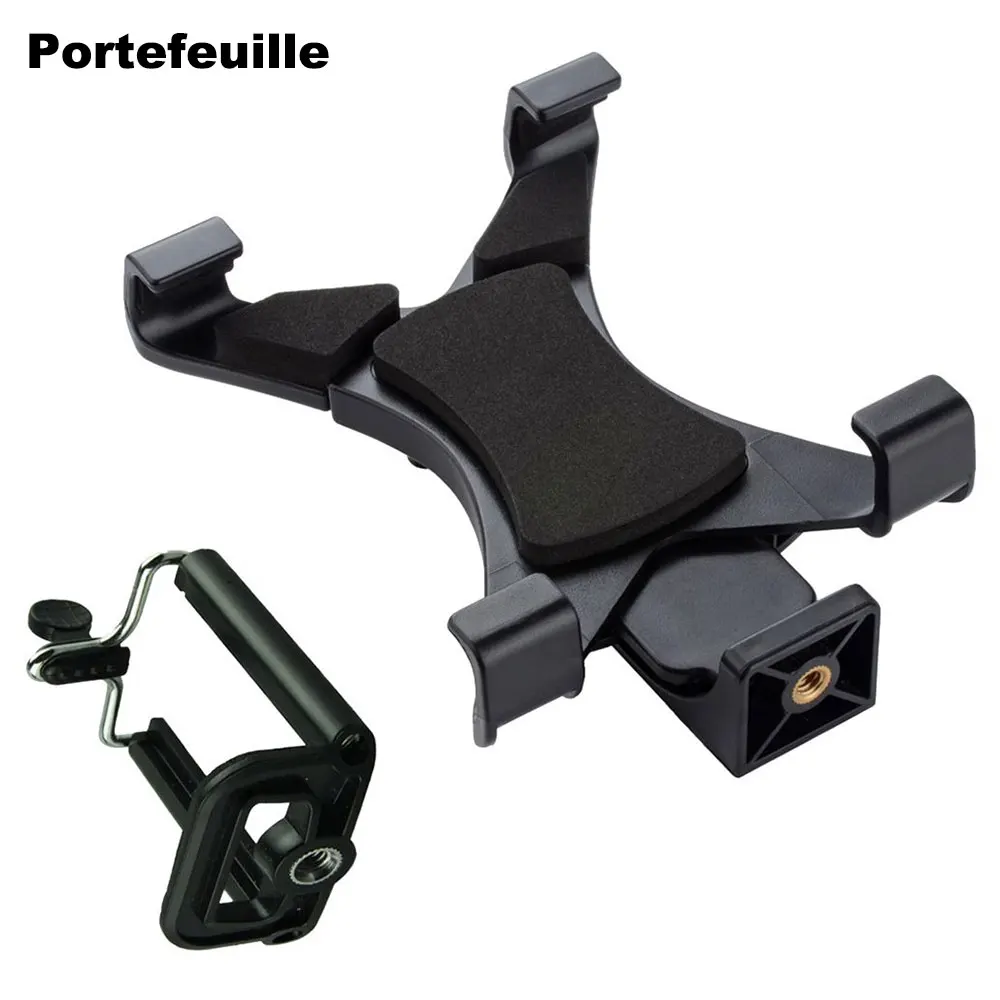 Portefeuille 2 in 1 Tablet Tripod Cellphone Mount Adapter Clamp for Apple iPad Air Mini Pro iPhone X 7 Plus 8 Stand Accessories (1)