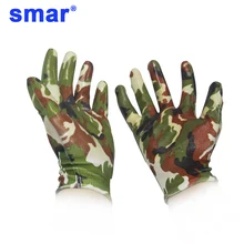 1 пара нитриловых перчаток для женщин с цветочным принтом, износостойкие рабочие перчатки из искусственной кожи с защитой рук, зеленые перчатки для домашней работы