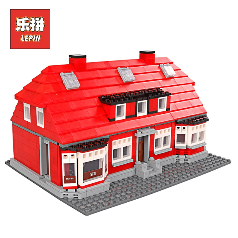 Лепин 17006 Город Строительство красный дом Американский Стиль вилла модель строительные блоки детей DIY игрушки Рождественский подарок