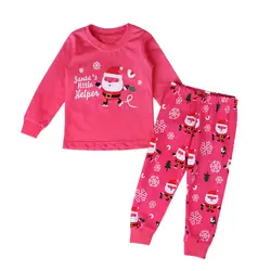 Домашняя Рождественская одежда для сна для маленьких мальчиков и девочек от 2 до 7 лет одежда для сна для маленьких детей, пижамный комплект