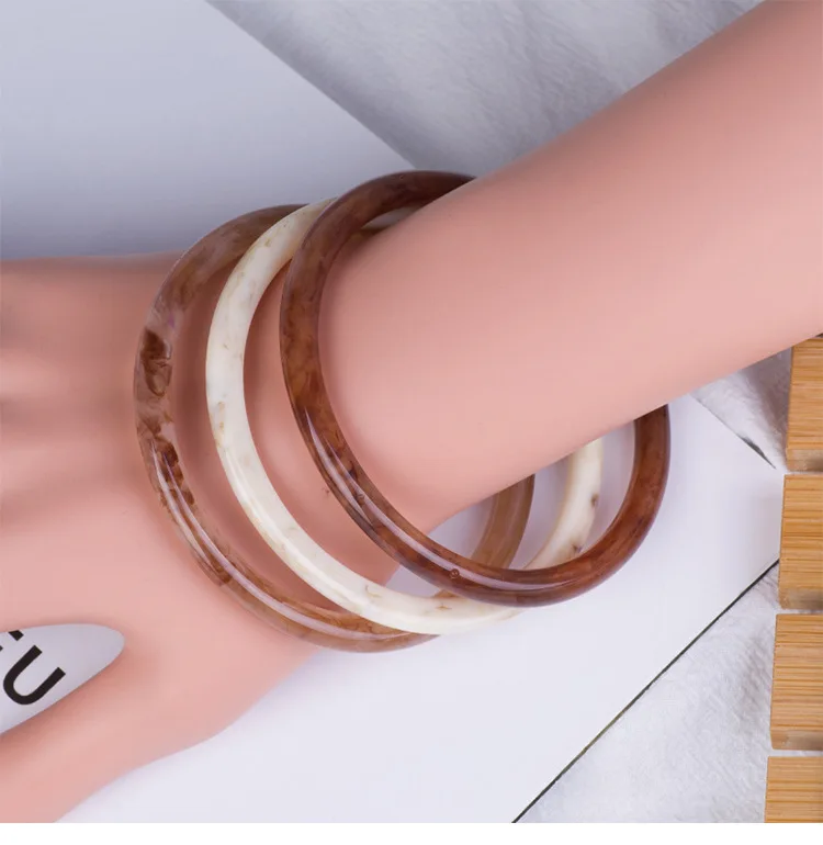 

Vintage Acrylic Bangles Bracelets for Women Ladies Lvory Twilight Marble Pattern Resin Bangle Bracelet Gifts Christmas Jewelry