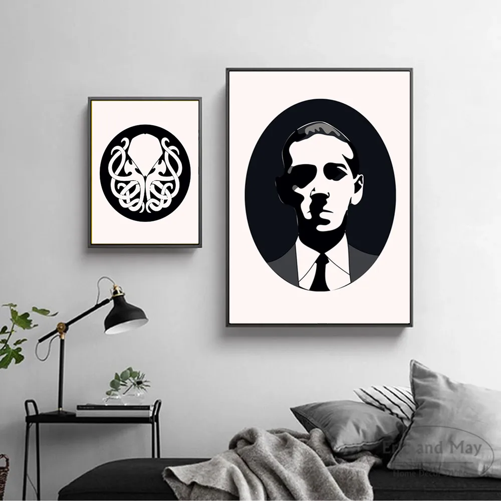 Lovecraft Cthulhu черная силуэт холст Художественная печать картина Современная