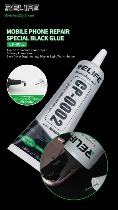 

Latest RELIFE CP-002 Multi Purpose Glue 50ml Black Gel Jewelry Crafts DIY Mobile Phone Screen Adhesive