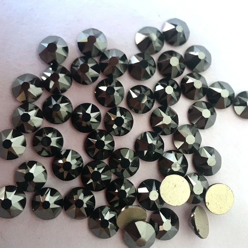 

Jet Hematite/Aurum 1440pcs/lot New Faceted Cut Facets 8 Big 8 Small Iron on Stone Hot Fix Rhinestone Garment Gem Black Hematite