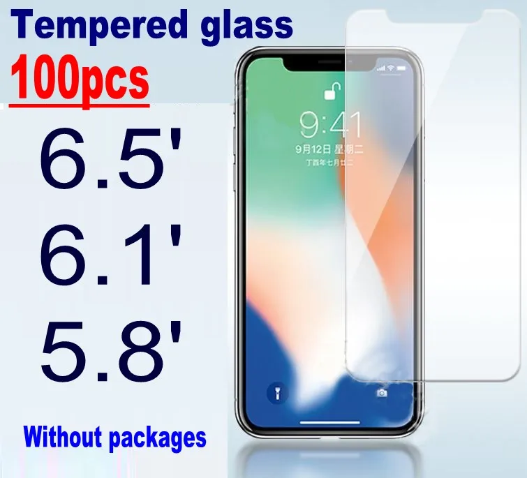 100 шт ультра-тонкое закаленное стекло для iPhone 11 pro XS MAX XR 8 7 6S Plus защитная пленка без посылка