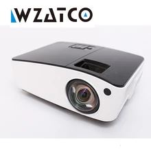 WZATCO Short throw Projector Daylight HDMI Home Theater 1080p full HD 3D DLP Projector Proyector beamer for church hall hotel