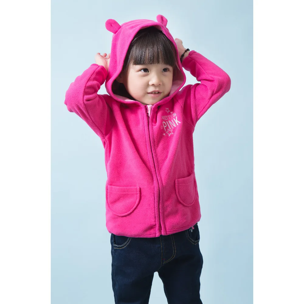Blazer children ‘s spring new sweater single girls jacket T – zone children with caps leisure pullovers