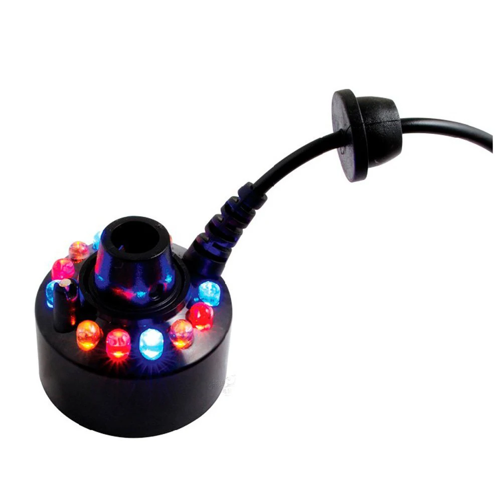 12 LED Fountain Mist Maker Humidifier Oil Diffuser Light Mister Foggers with AC Adapter Automatically Color Changing Party Decor 12 LED Fountain Mist Maker Humidifier Oil Diffuser Light Mister Foggers with AC Adapter Automatically Color Changing Party Decor