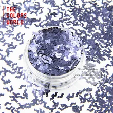 Синий черный Цвет bat форма Размеры: 5 мм Блеск Блестки для Дизайн ногтей и DIY принадлежности и праздничные украшения