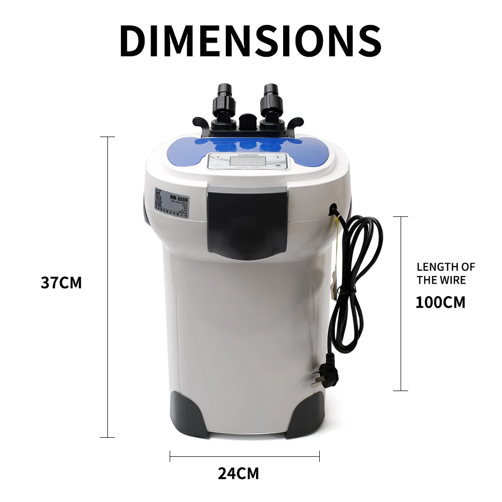 3000L/h SUNSUN HW-3000 ЖК-дисплей Дисплей 4-этап аквариум внешний корпусный фильтр с 9 W УФ стерилизатор для аквариума до 300-750L