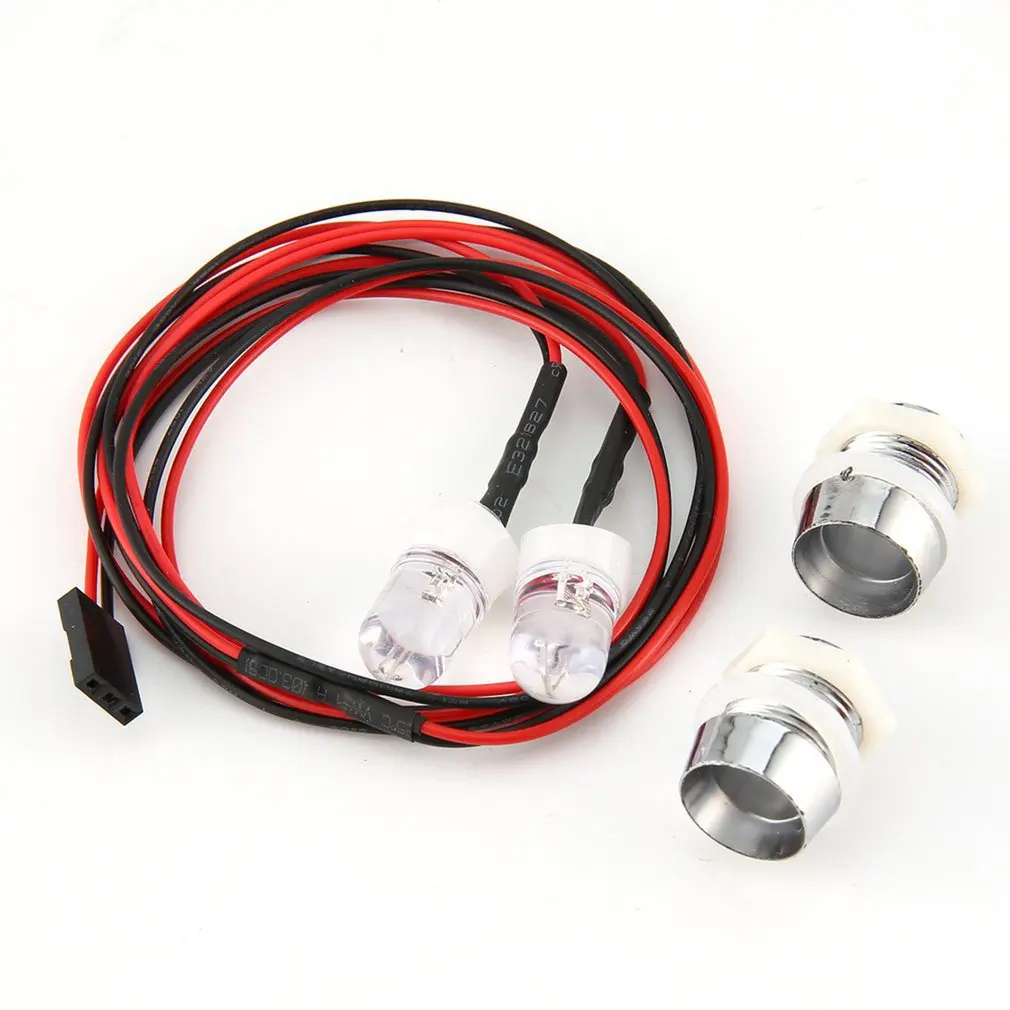 

2 Red/White LED Lights 10mm Lamp Kit Headlights Taillight for RC Car Truck Model Traxxas HSP Tamiya Accessories RC Model Parts