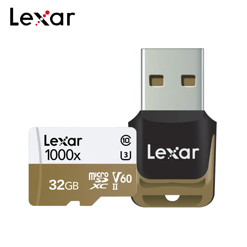 Купить Lexar Professional 1000x microSDHC microSDXC UHS II Micro SD карта 32 ГБ, 64 ГБ и 128 ГБ 256 GB TF карты C10 U3 до 150 МБ с. карты памяти