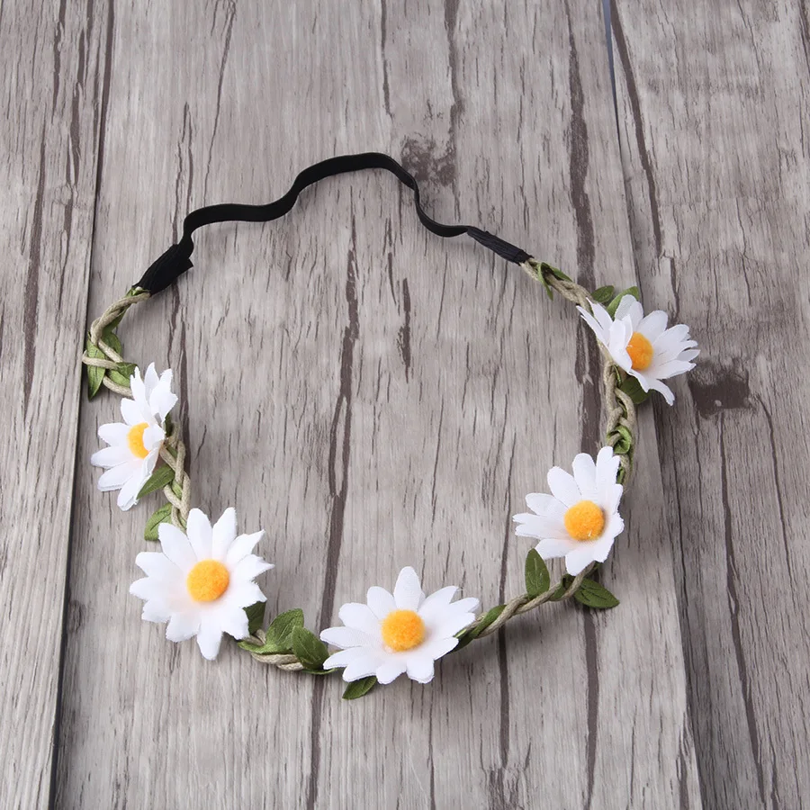 

2018 Women Beach Floral Headband Hair Band Hair Accessories Girl Wreath Hairband Headwear Wedding Female Flower Elastic Scrunchy