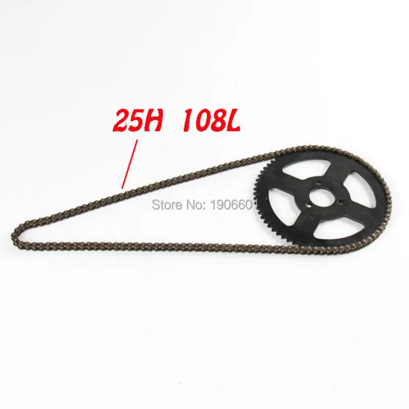 47cc 49cc pocket bike chain 25H 108loops +rear chain sprocket mini moto