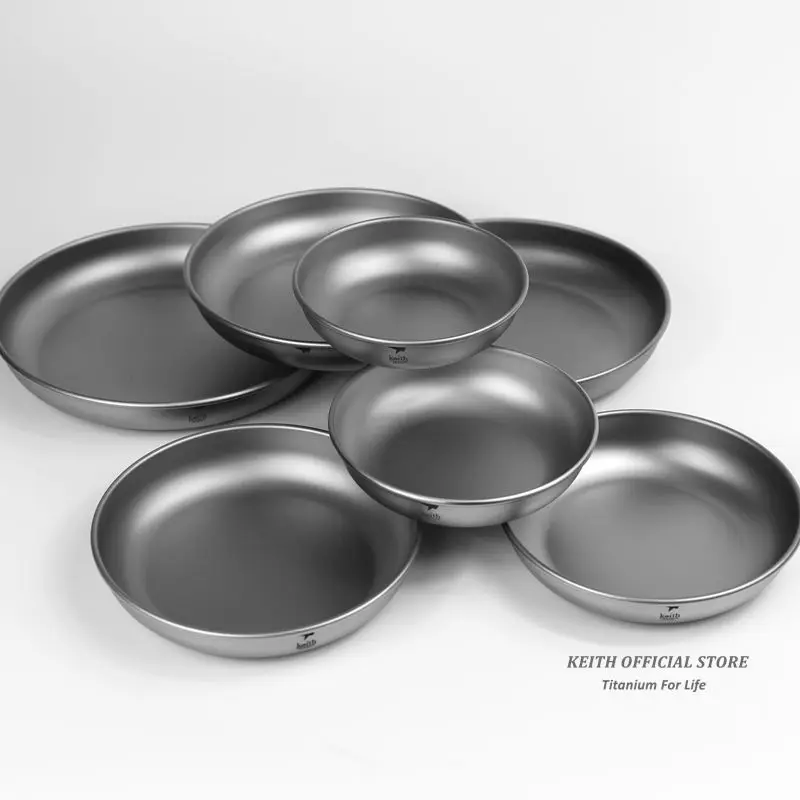 Keith camping titanio Platos 150 ml-450 mL platillo al aire libre Vajilla camping Placas cubiertos ti5362/ti5368