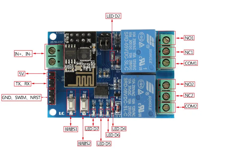 1 шт 5В/12В ESP8266 ESP-01 4 WiFi реле канала модуль для IOT умный дом с помощью приложения на телефоне контроллер бортовой ESP01