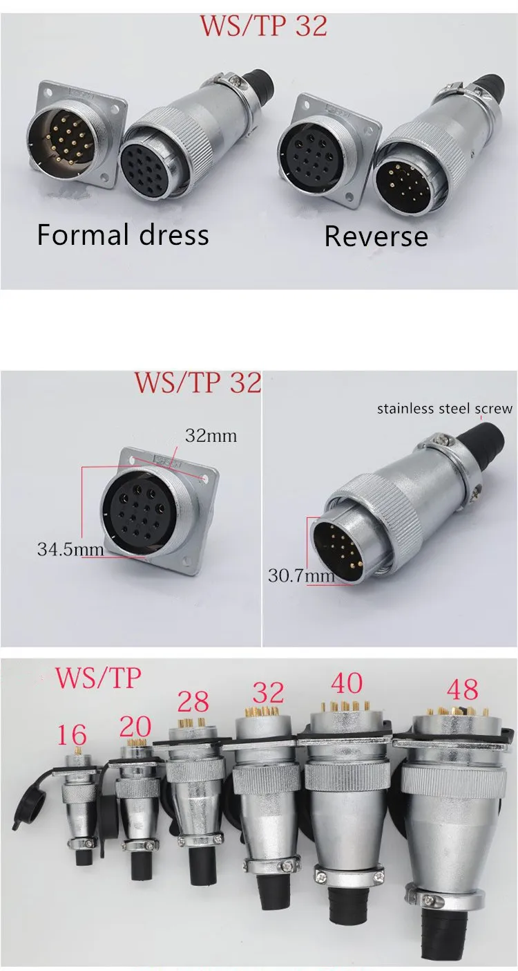 1 комплект WS32 авиационным соединителем мужской и женский квадратный фланец Диаметр вала(мм): гнездо 4/6/8/10/11/12/13/14/19 Pin вилкой/корейский производитель кабелей авиации круговой разъем кабеля