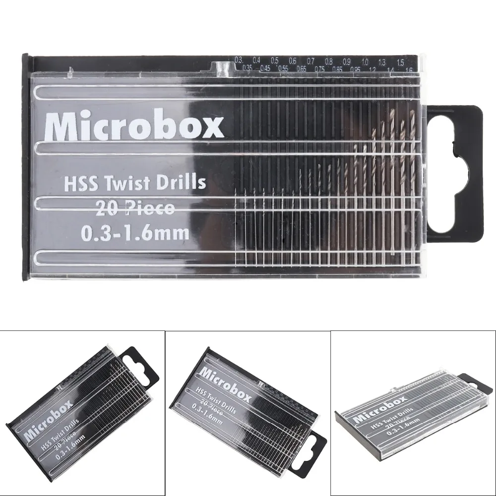 

HSS Precision 20x Micro Small Twist Drills Bit Set Craft Hobby Jewelly 0.3 1.6mm