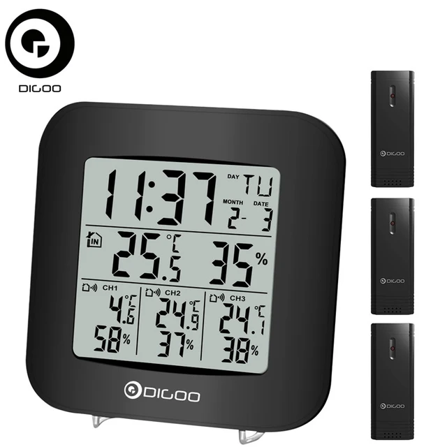 Aliexpress.com : Buy Digoo DG TH3330 Hygrometer Thermometer Sensor Clock Home Comfort 3 Channels