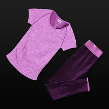 Женский комплект из двух предметов, футболка для йоги и капри, спортивные беговые костюмы, спортивный костюм для фитнеса, тренажерного зала, одежда, ensemble jupe et haut