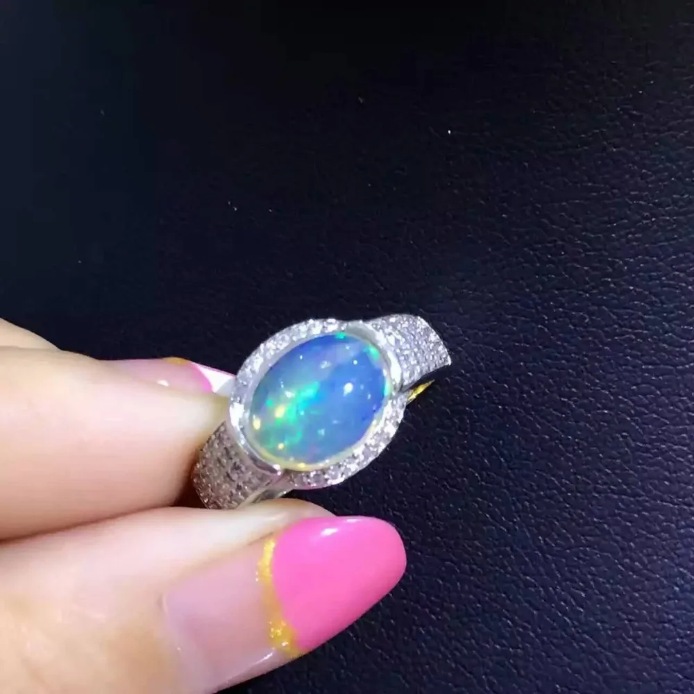 Natural Transparent opal gem Ring Natural gemstone ring S925 sterling