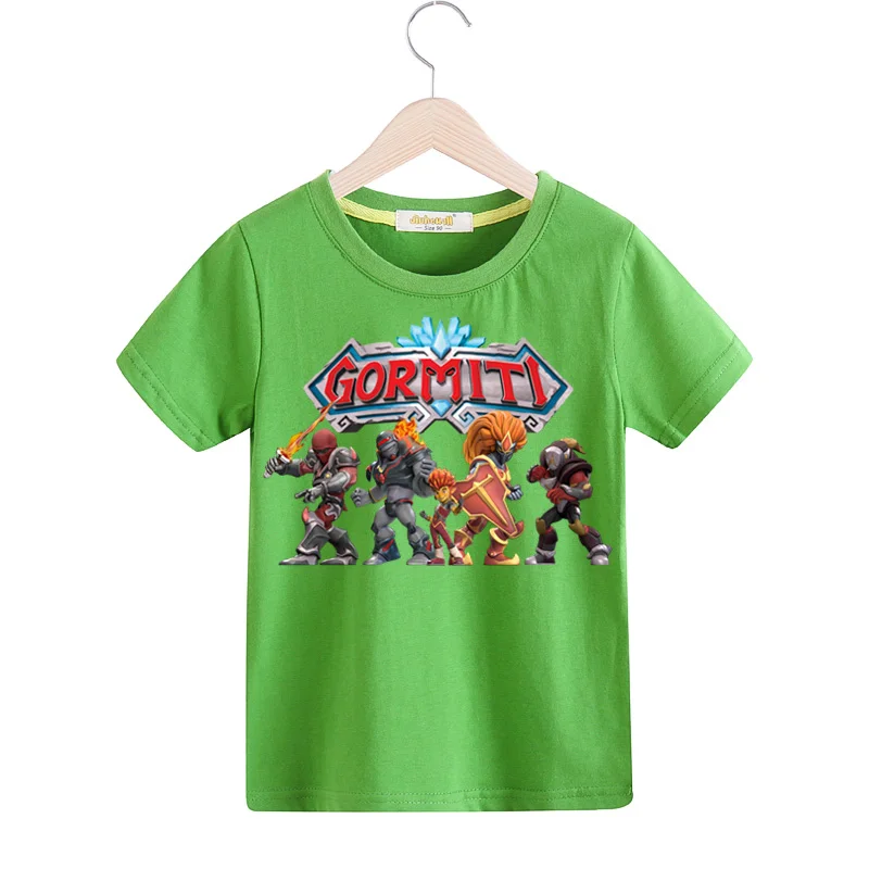 Новое поступление, игровая футболка Gormiti, топ для детей, одежда детские летние футболки с короткими рукавами, костюм повседневные футболки для мальчиков и девочек, TX166 - Цвет: Green