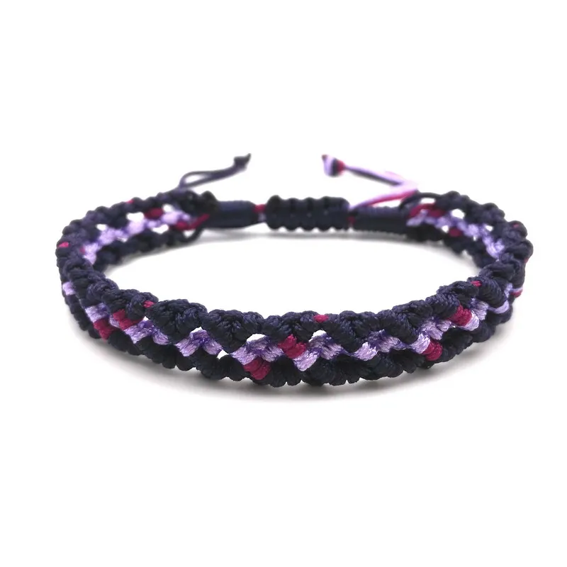 New Bracelet Purple Rose Brown Woven Bracelet Friendship Bracelet Hippy