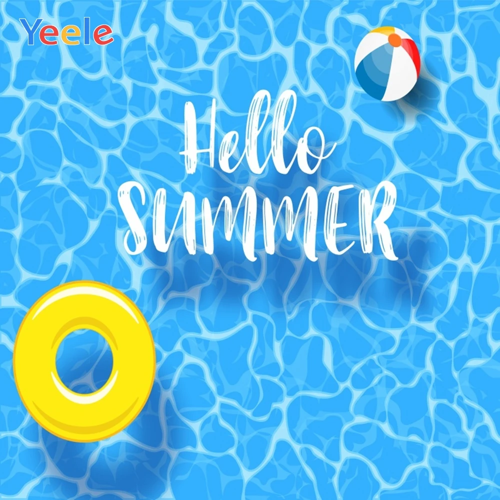 

Yeele Swimming Pool Ring Ball Party Summer Holiday Photography Backgrounds Customized Photographic Backdrops for Photo Studio