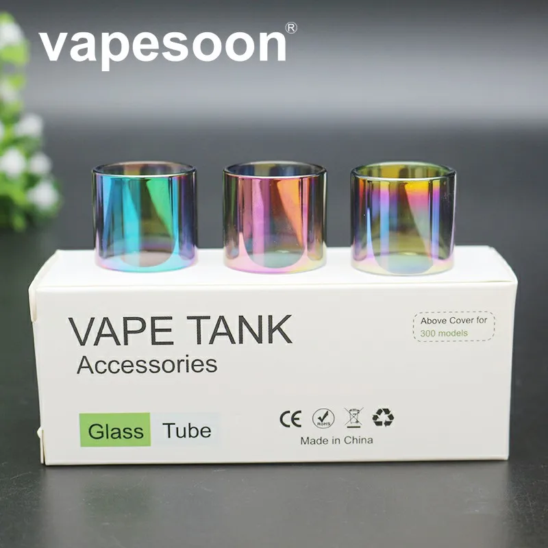 

VapeSoon Replacement Rainbow Glass Tube For SMOK Stick V8 Kit TFV8 BIG BABY 5ML TANK 3pcs/lot