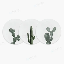 Минималистский скандинавские зеленые растения акварель кактус керамические подставки подарки креативный домашний бар отель Кафе Кухня дополнительный коврик