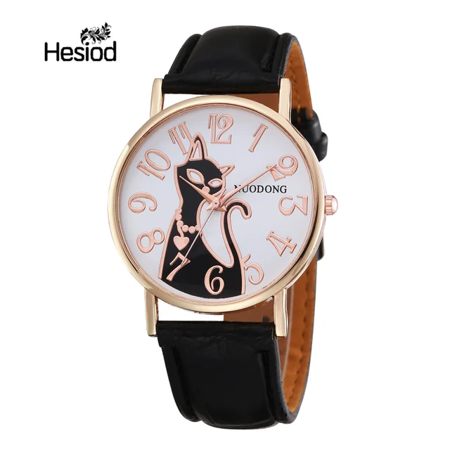 Hesiod Brand Casual Women Watches Cat Fashion Leather Strap Wrist Watch Students Hesiod Brand Casual Women Watches Cat Fashion Leather Strap Wrist Watch Students